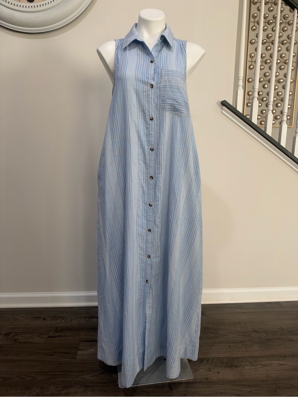 Maeve Mona 100% Cotton Maxi Shirtdress *missing belt* Womens medium